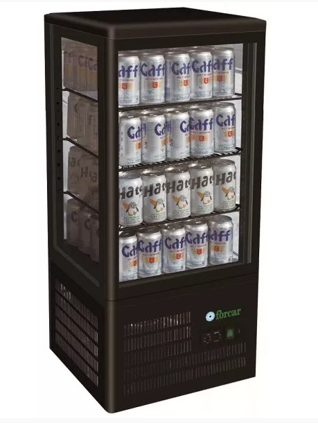 VETRINA ESPOSITORE REFRIGERATO DA BANCO CON 4 LATI A VETRO