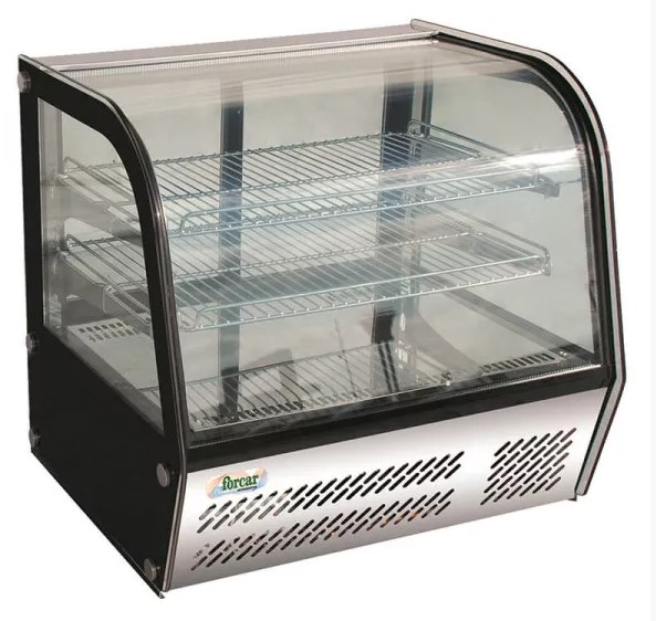 ESPOSITORE REFRIGERATO DA BANCO A 4 LATI A VETRO E LUCE LED